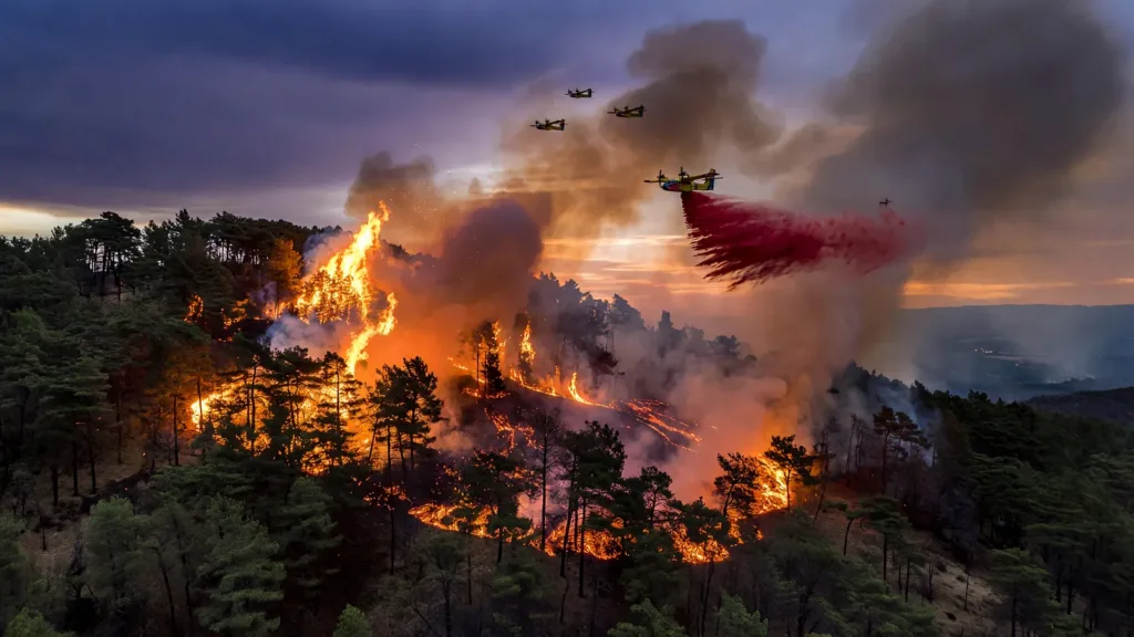 Ain : important incendie de forêt en cours à Bénonces, quatre Canadairs déployés