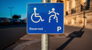 Alençon installe un pictogramme « handicap invisible » sur ses places PMR
