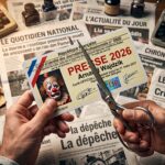 Carte de presse au nom d'Arnaud Wajdzik découpée aux ciseaux