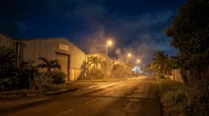 Baie-Mahault : incendie maîtrisé dans un entrepôt de Moudong, 23 pompiers mobilisés