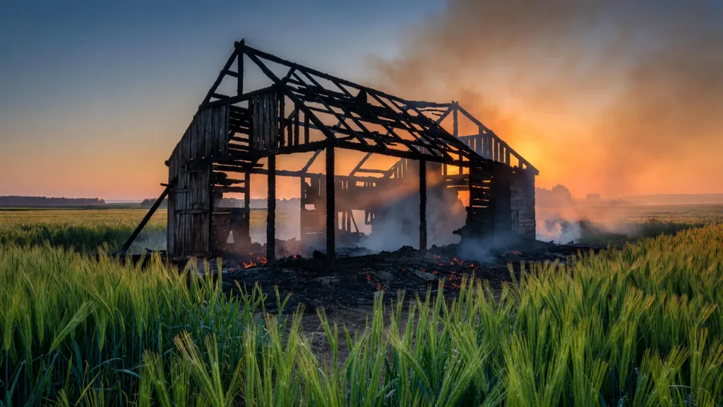 Bégrolles-en-Mauges : une centaine de tonnes de fourrage détruites dans l'incendie d'une grange