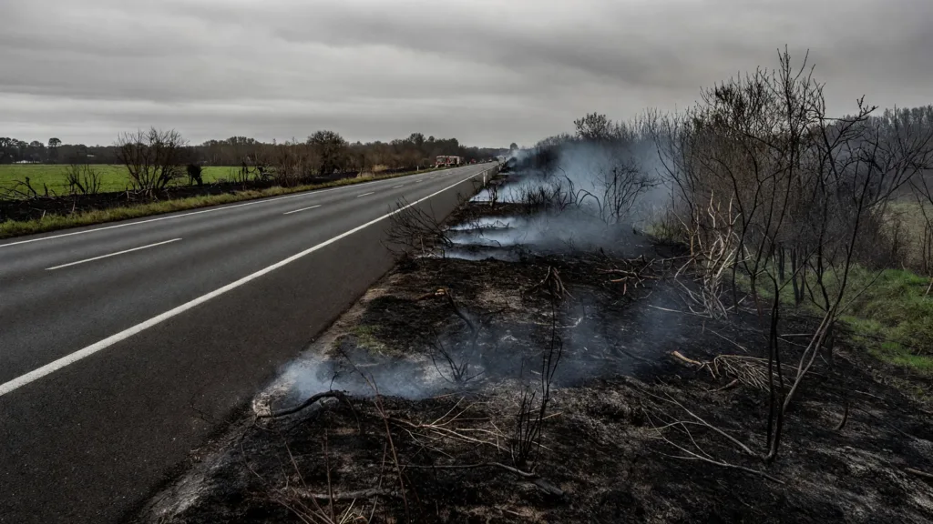 Bessines-sur-Gartempe : feu de végétation sur l’A20 propagé sur plusieurs kilomètres