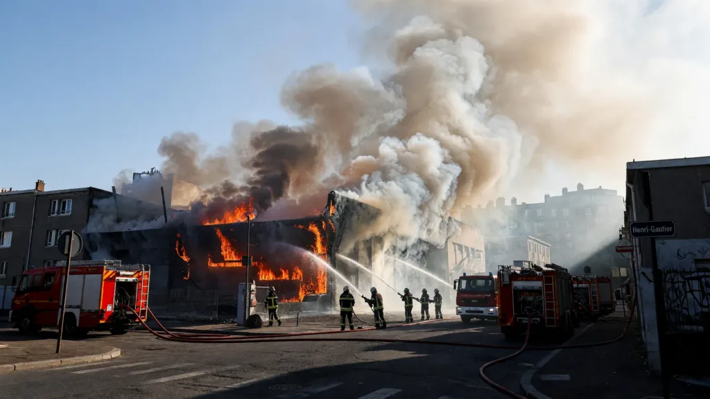 Bobigny : incendie d’un entrepôt de 4000 m², 170 pompiers mobilisés, pas de victime