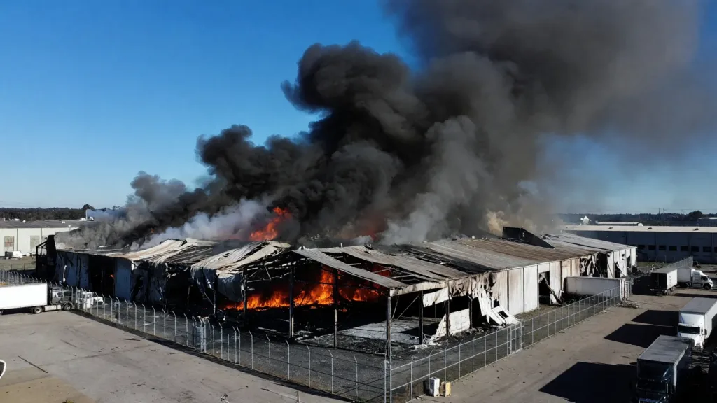 Bobigny : incendie maîtrisé dans un entrepôt de 4000 m², 170 pompiers mobilisés, aucun blessé