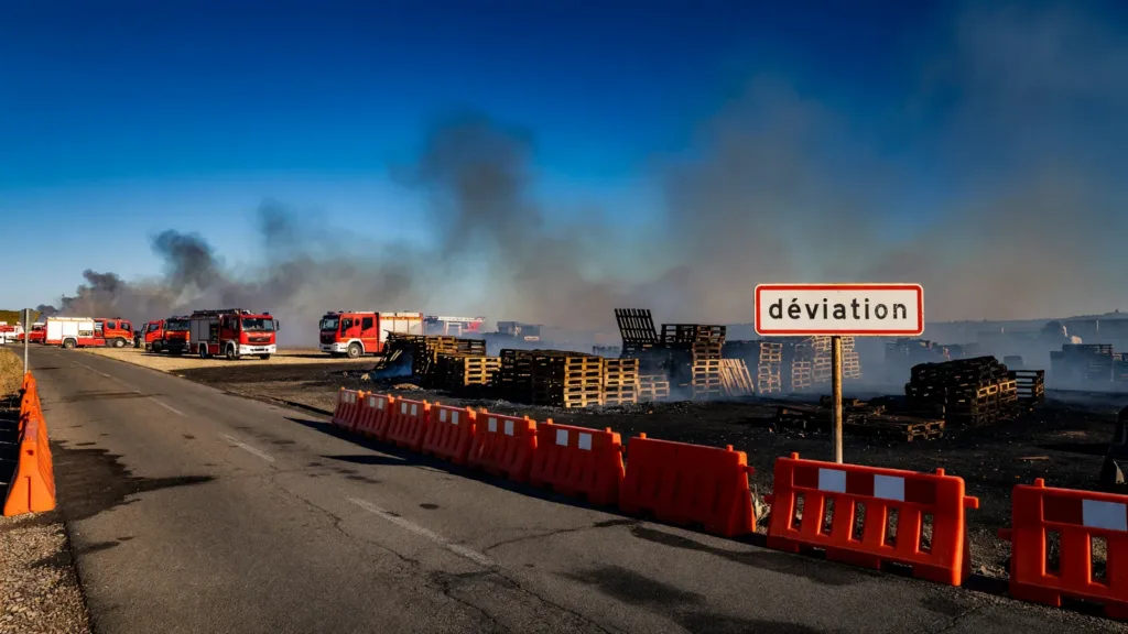 Bollène : incendie de palettes maîtrisé dans la zone du Tardier, aucun bâtiment touché