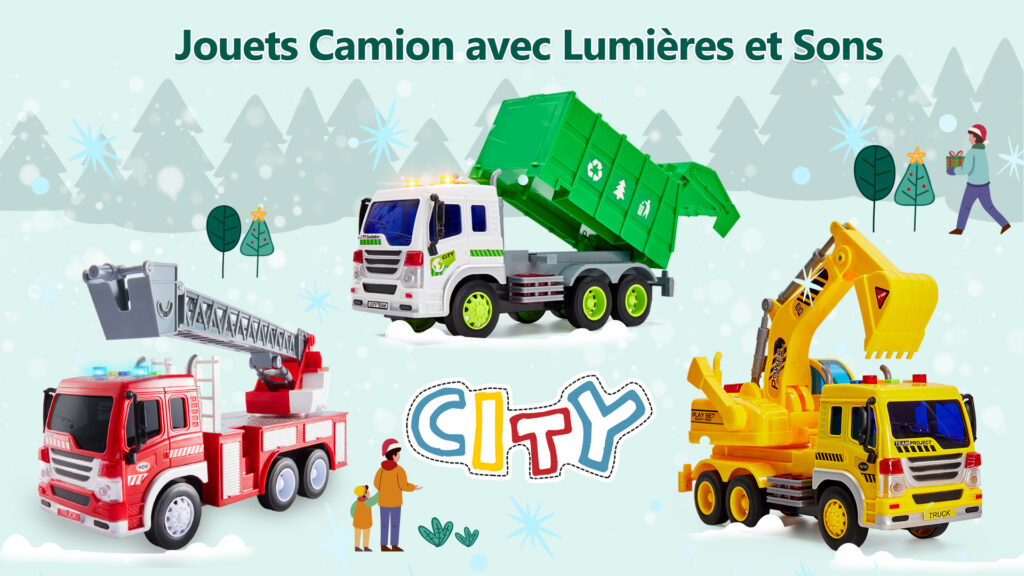 Camion poubelle avec son et lumière