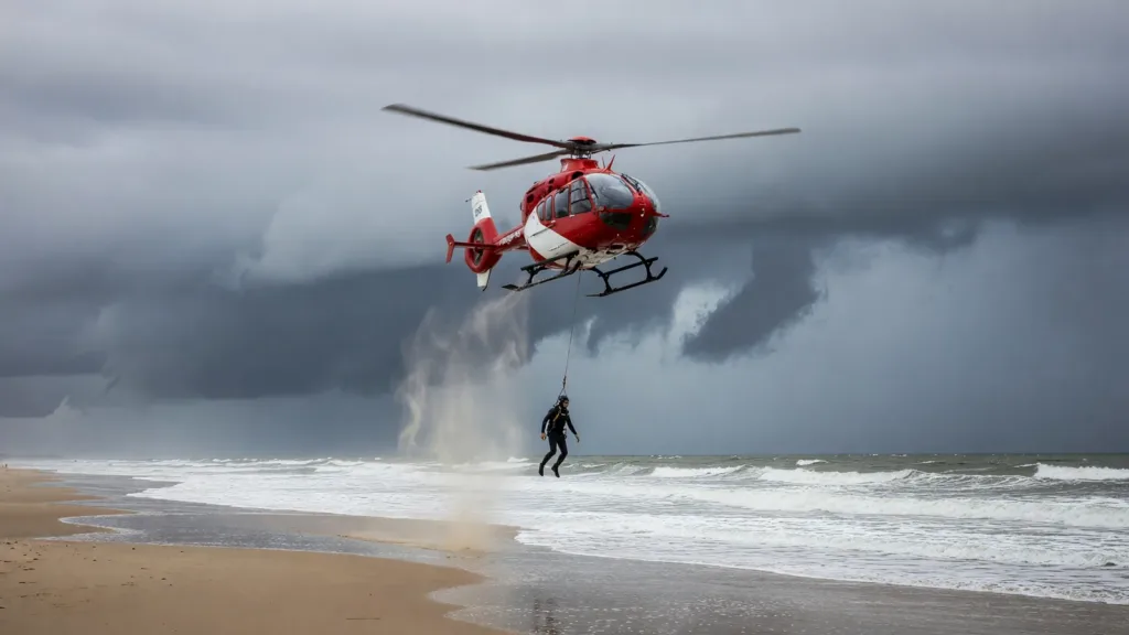 Canicule dans le Pas-de-Calais : 49 personnes surprises par la marée, 12 hélitreuillées par le Dragon 50