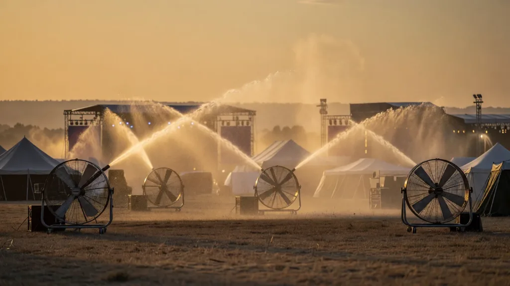 Canicule en Ardèche : gourdes et brumisateurs géants, le plan du festival Aluna à Ruoms