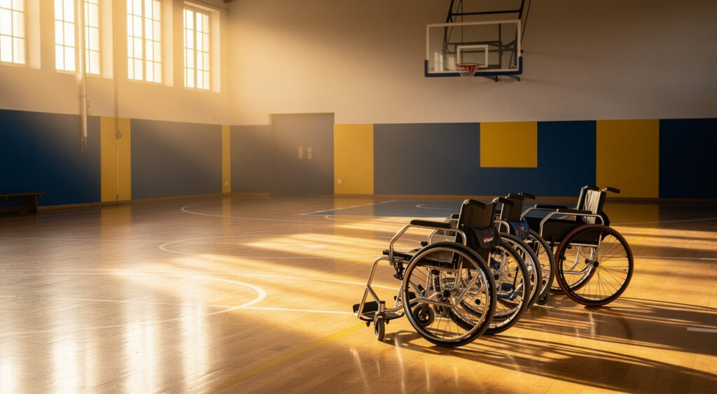 Caussade : le référent handicap de la préfecture assiste à un entraînement de basket fauteuil