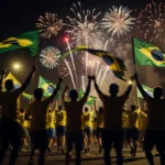 Cayenne : les supporters brésiliens célèbrent la victoire 3-0 face à Haïti