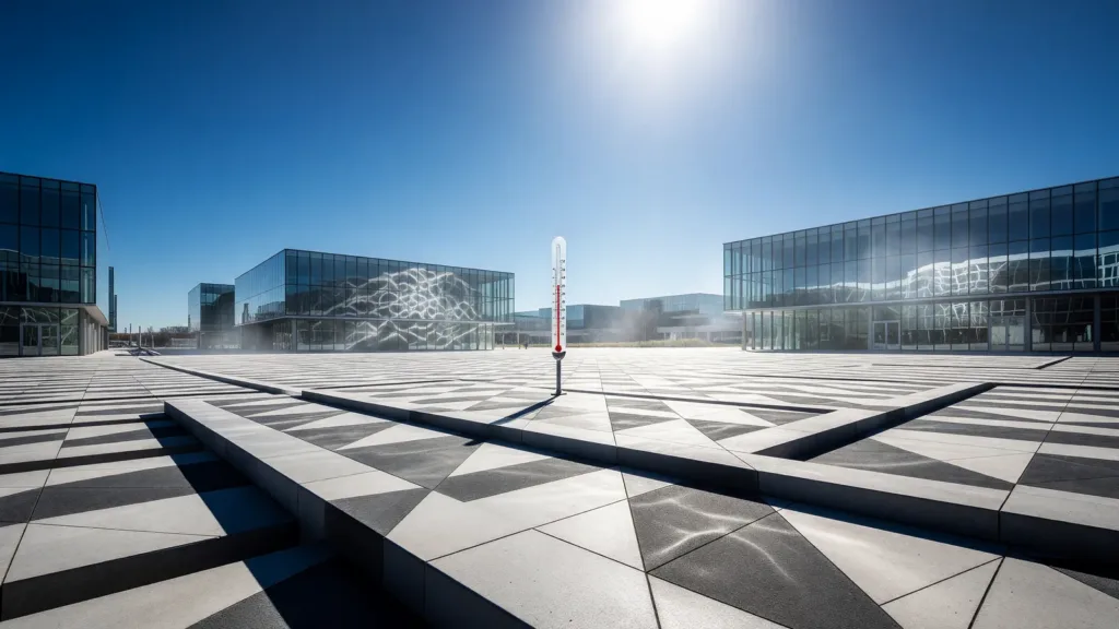Cergy : la dalle du Grand Centre, fournaise en pleine vigilance rouge canicule