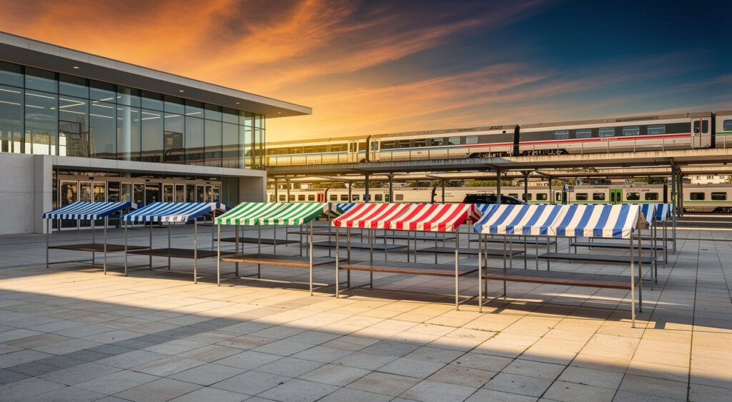 Cergy : le marché alimentaire du Grand Centre inauguré sur le parvis de la gare