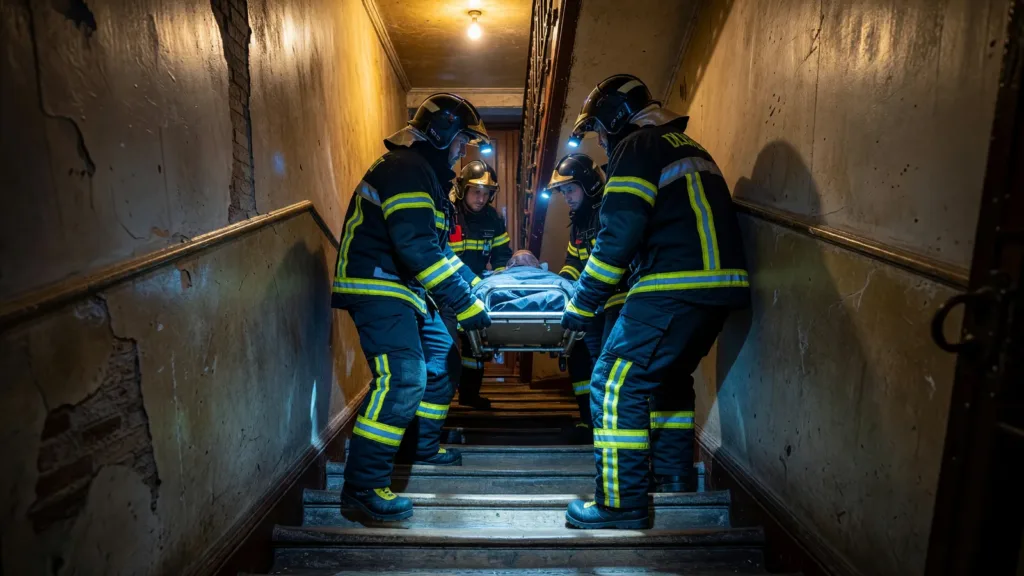 Compiègne : brancardage périlleux d’une victime, les spécialistes SMP 60 engagés