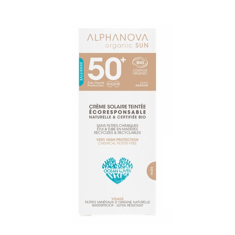 Crème Solaire Visage Teintée SPF50 Bio