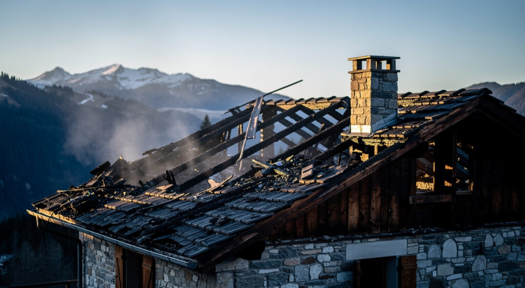 Crest-Voland : incendie nocturne d&rsquo;un pavillon, la toiture en feu vers 3h