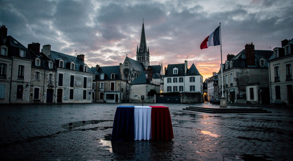 David Lisnard prononce un discours sur les institutions à Bayeux, 80 ans après de Gaulle