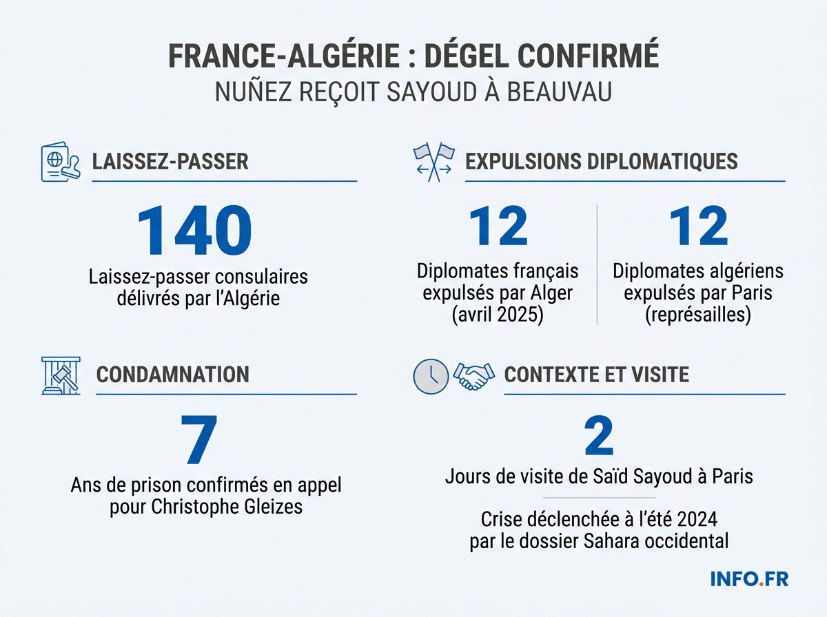 Chiffres clés du dégel diplomatique entre la France et l'Algérie au 1er juin 2026.