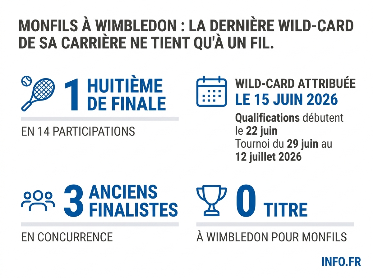 Le bilan de Gaël Monfils à Wimbledon en chiffres, comparé aux autres prétendants à une wild-card.
