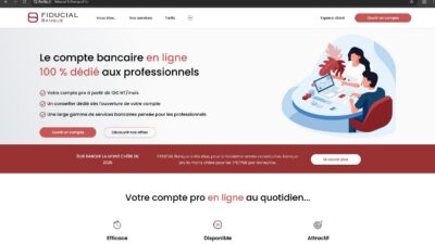 Page d accueil du site Fiducial Banque, banque en ligne pour professionnels