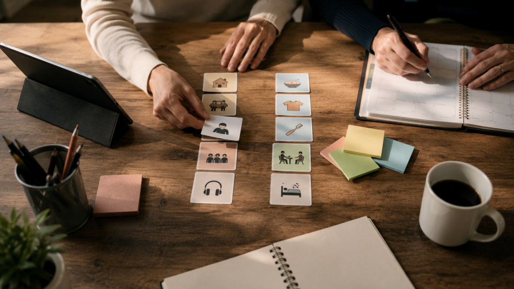 Atelier de formation sur l'autisme avec cartes de communication
