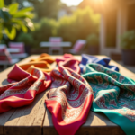 Foulards en soie colorés aux motifs paisley
