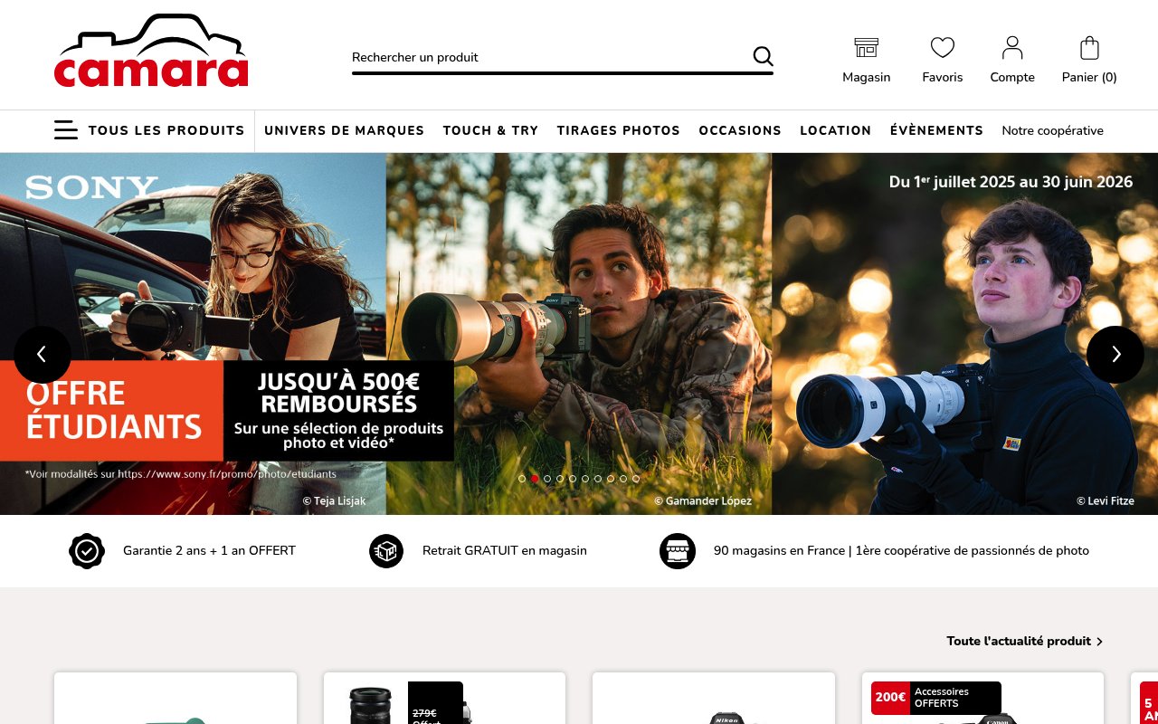 Apercu du site Camara