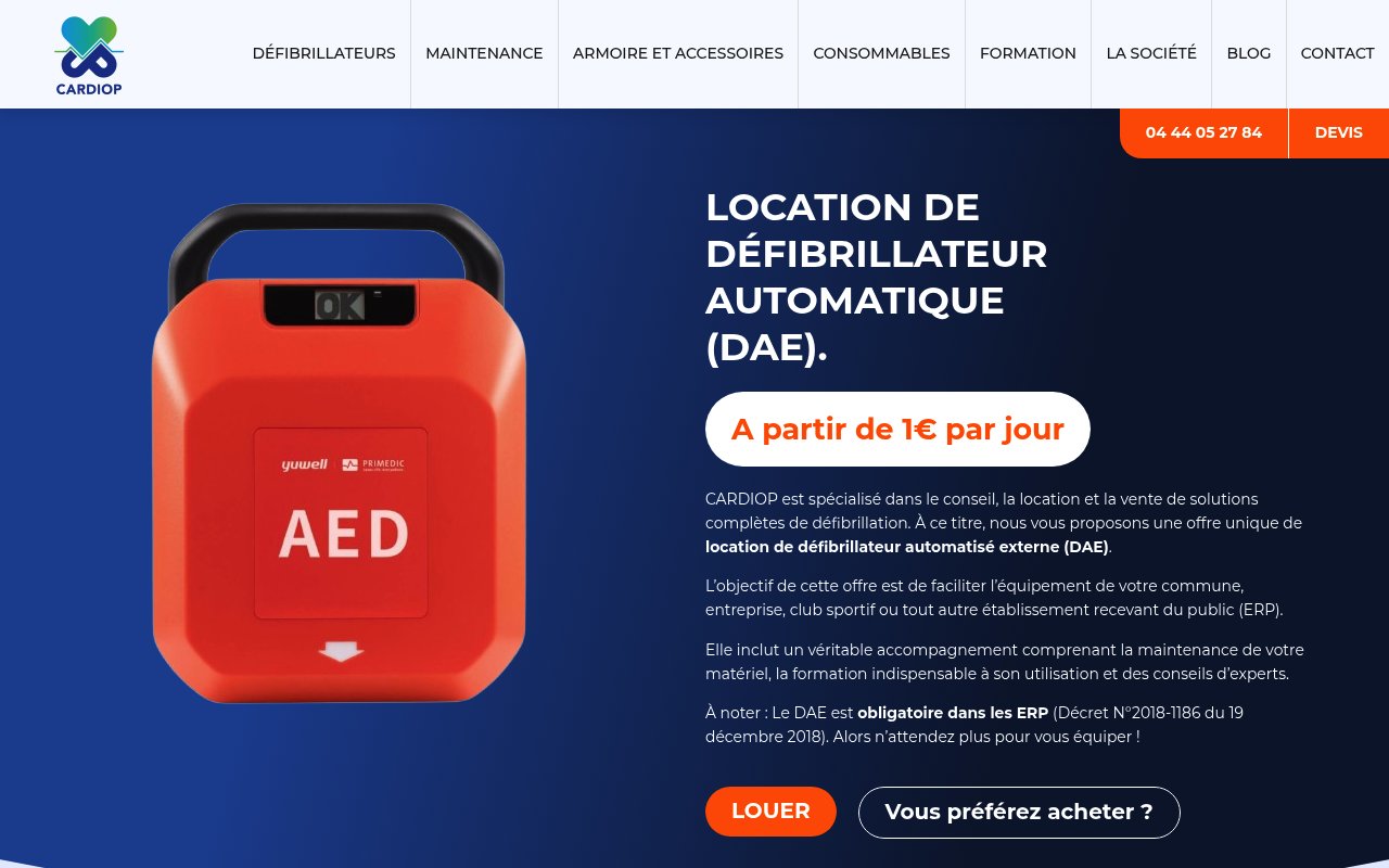 Apercu du site Direct Défibrillateurs