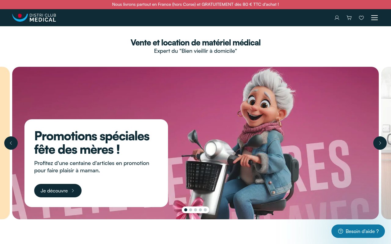 Apercu du site Distri Club Médical