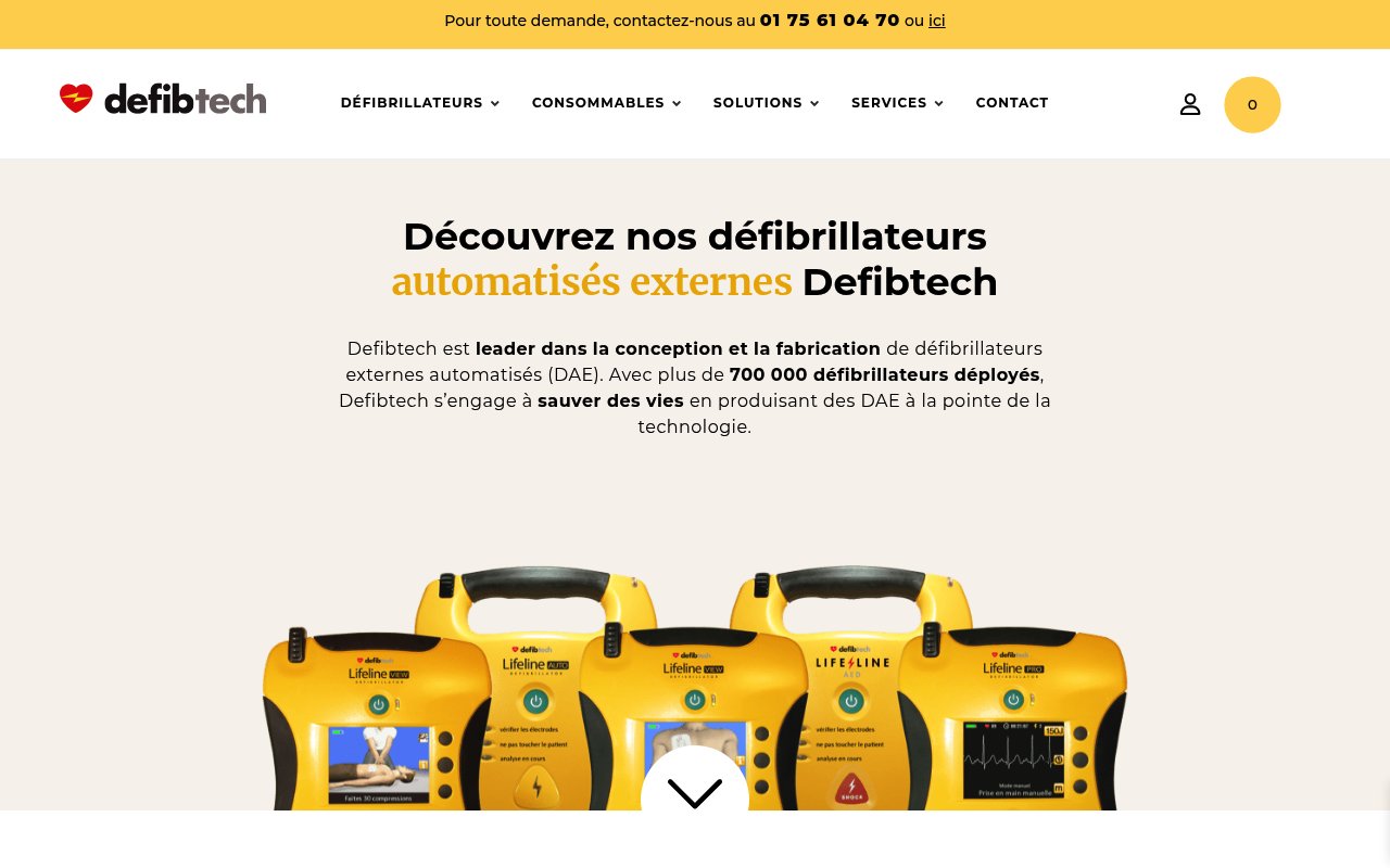 Apercu du site Defibtech France