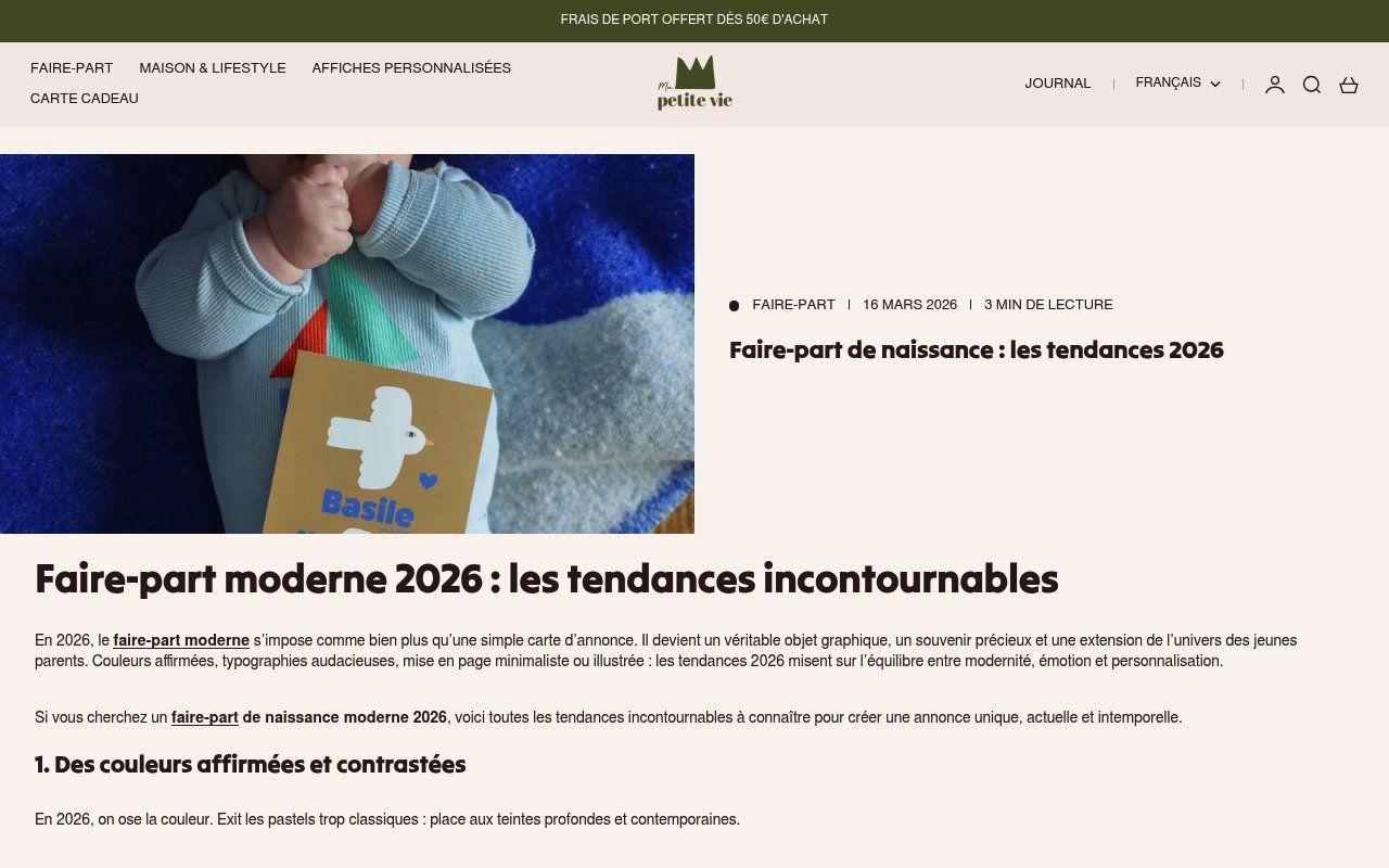 Apercu du site Ma Petite Vie