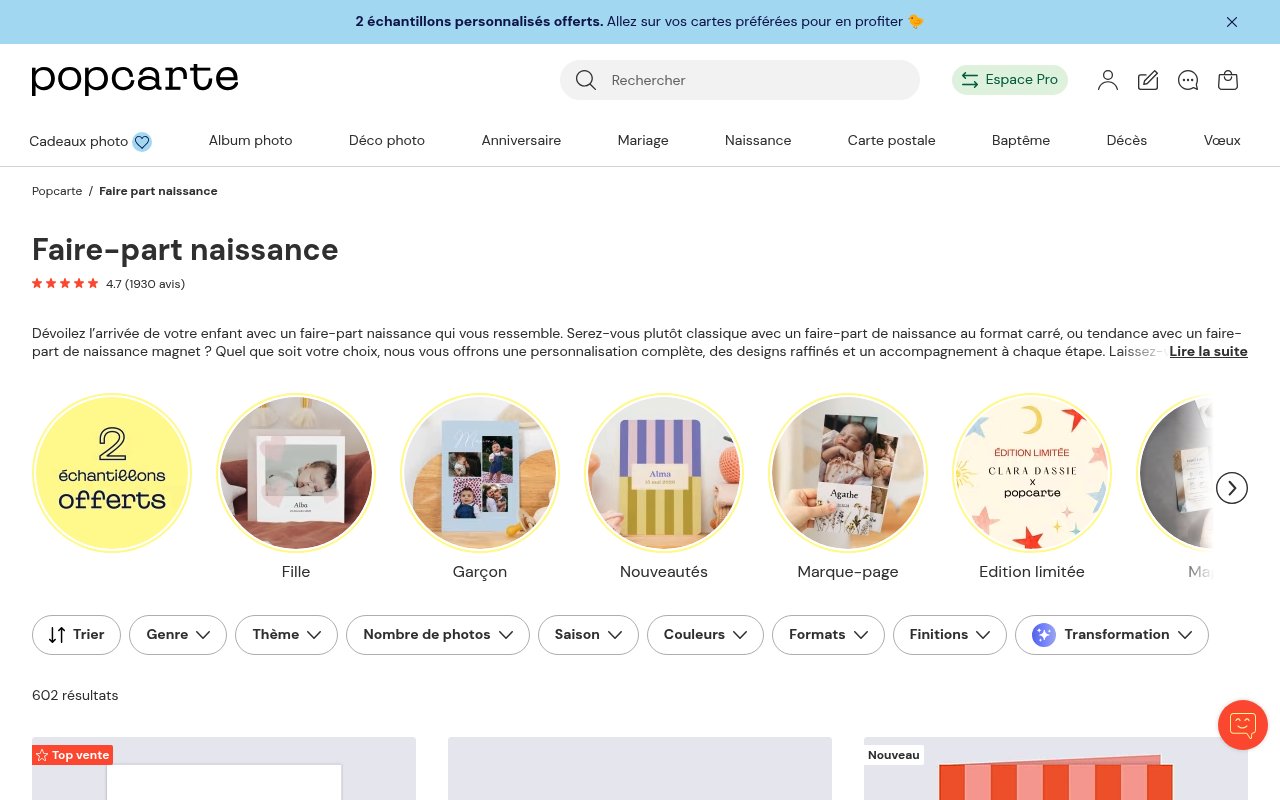 Apercu du site Popcarte