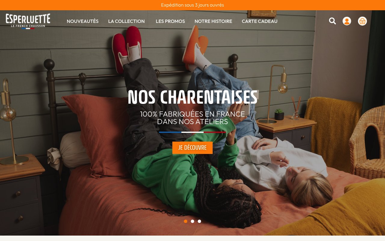 Apercu du site Chaussons Esperluette