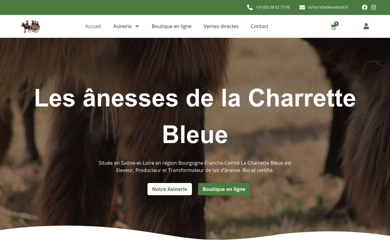 Apercu du site Les Ânesses de la Charrette Bleue
