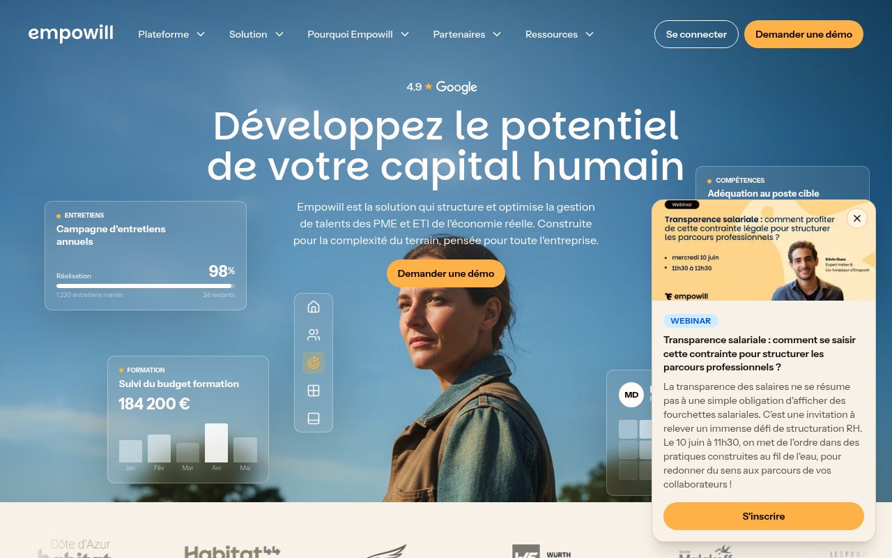 Aperçu du site Empowill