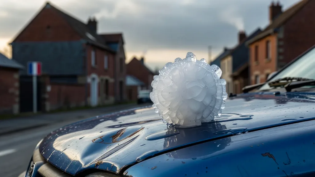 Grêle exceptionnelle à Ovillers-la-Boisselle : des grêlons de plus de 5 cm et des dégâts