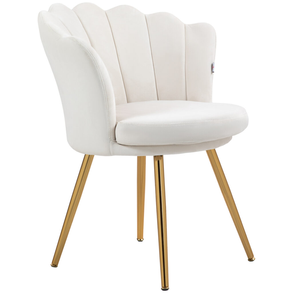 HomCom chaise coquillage velours