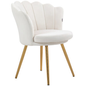 HomCom chaise coquillage velours