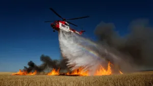 Huriel : 25 hectares de blé brûlés, une exploitation sauvée par 80 pompiers et un hélicoptère