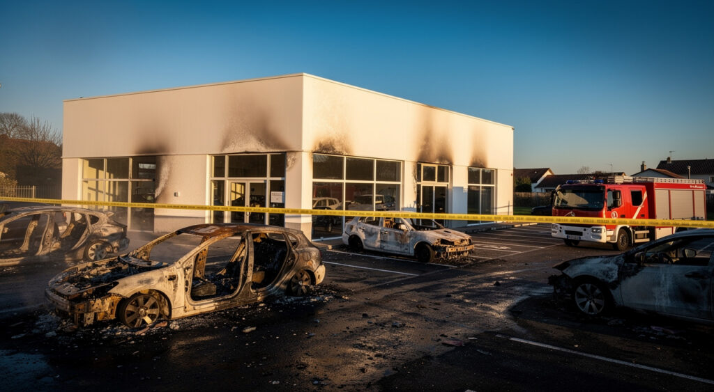 Incendie à Aucamville : 10 voitures détruites dans un garage, enquête ouverte