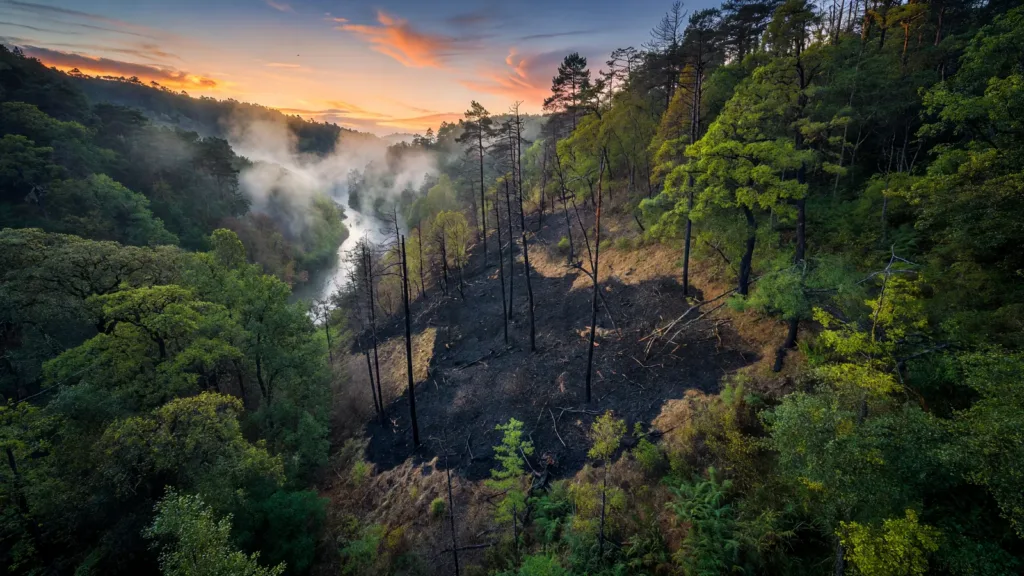 Incendie à Bains-sur-Oust : un hectare de forêt détruit à l'Île-aux-Pies, 35 hectares sauvés par les pompiers