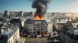 Incendie à l&rsquo;hôtel Mercure de Saint-Lô : jusqu&rsquo;à 97 pompiers mobilisés, confinement ordonné