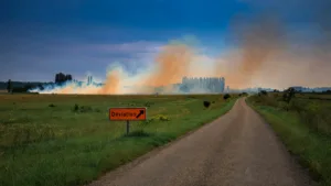 Incendie à Millac : 30 hectares brûlés, 48 moutons morts, les RD 11 et RD 11f fermées
