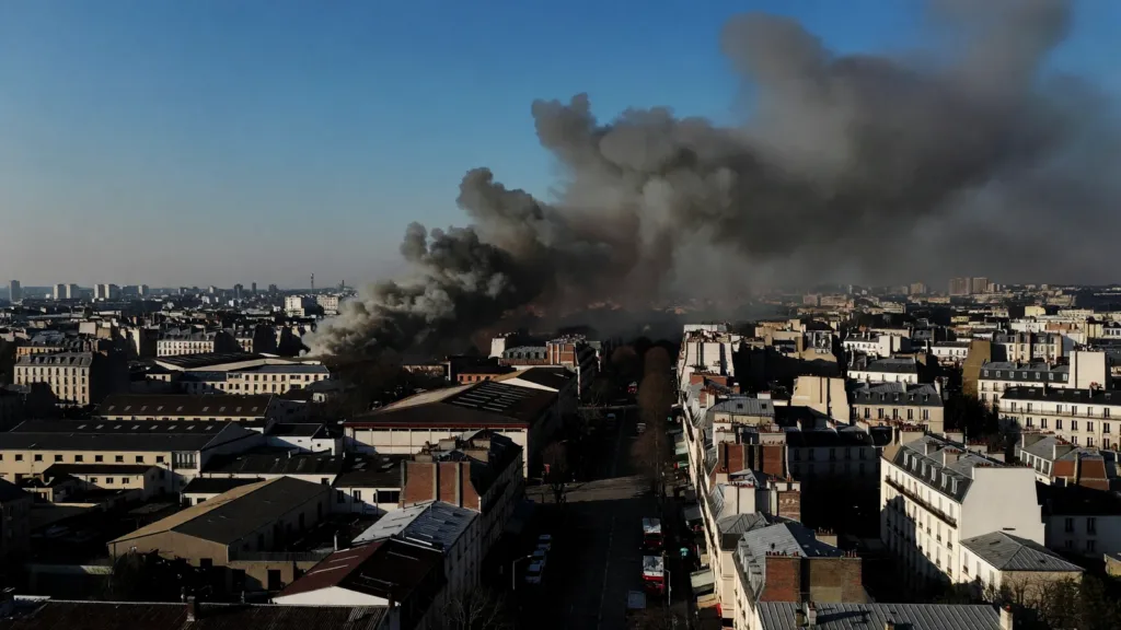 Incendie au garage Speedy d’Aubervilliers : un épais nuage de fumée, aucun blessé
