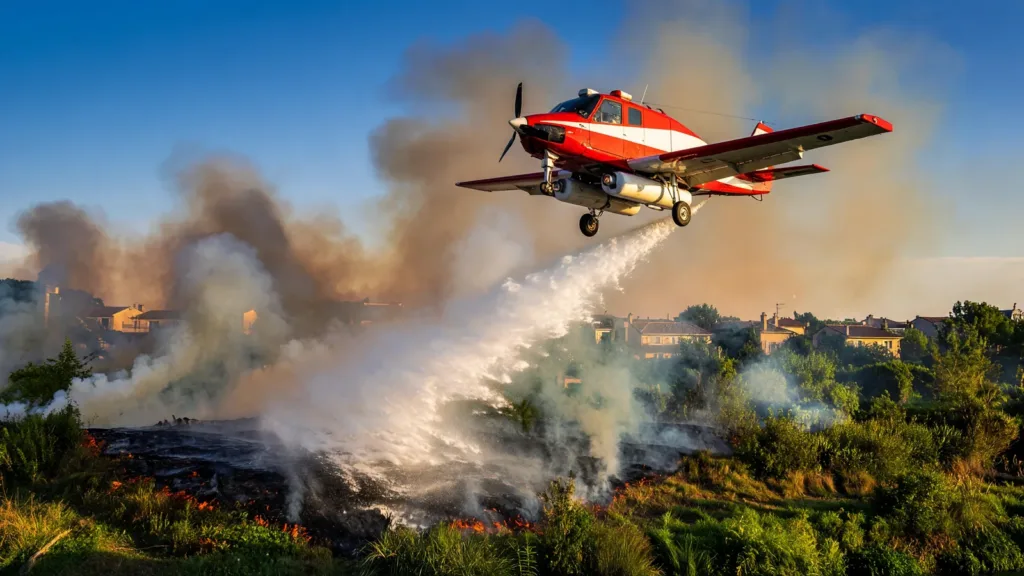 Incendie au nord de Bordeaux : 2 hectares brûlés, un avion bombardier Milan mobilisé