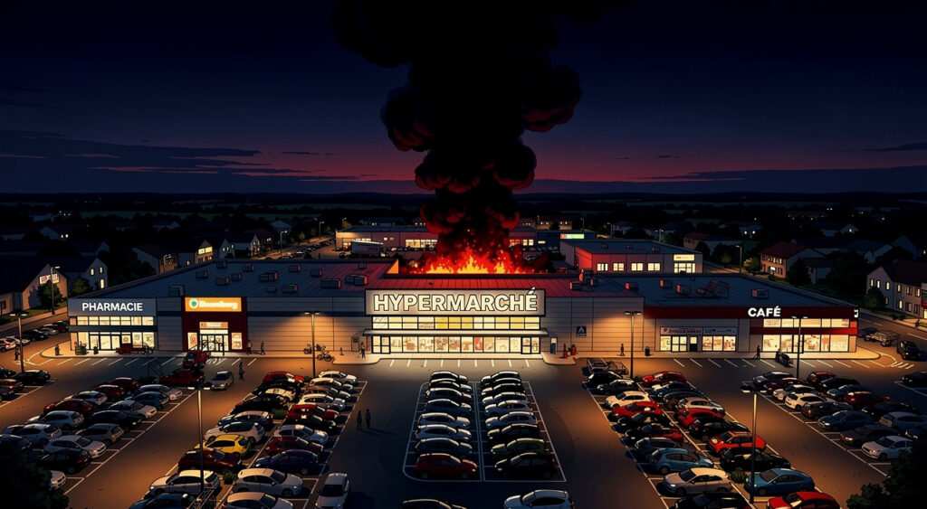 Incendie aux Sables-d&rsquo;Olonne : le magasin Noz s&rsquo;effondre, 44 pompiers mobilisés