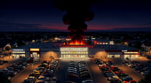 Incendie aux Sables-d&rsquo;Olonne : le magasin Noz s&rsquo;effondre, 44 pompiers mobilisés