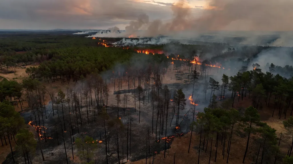 Incendie dans les Landes de Gascogne : près de 90 hectares brûlés, des déviations routières mises en place