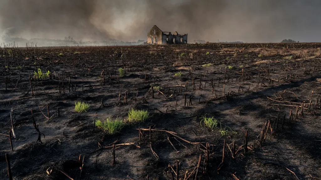 Incendie de Touchay : 28 hectares détruits, quatre pompiers blessés et restrictions agricoles