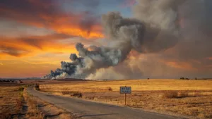 Incendie de végétation en cours à Lathus-Saint-Rémy : RD 54 fermée, 80 hectares brûlés