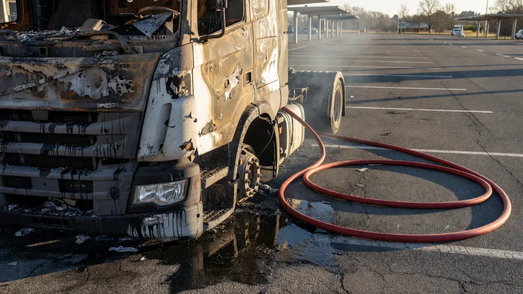 Incendie d'un poids-lourd sur l'A36 à Phaffans : 17 pompiers mobilisés, aucun blessé